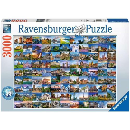 3000pc Ravensburger 99 Beautiful Places of Europe Jigsaw Puzzle 121x80cm