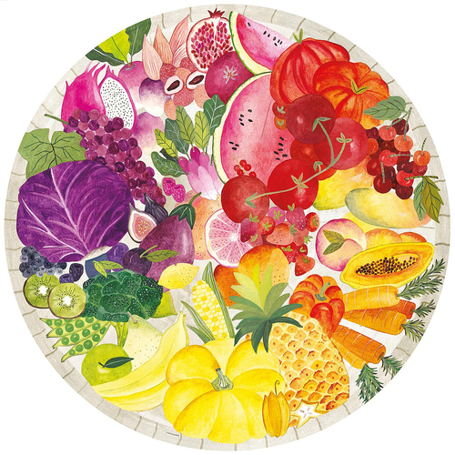 500 Piece Ravensburger Fruits & Vegetables Circle Jigsaw Puzzle Adults