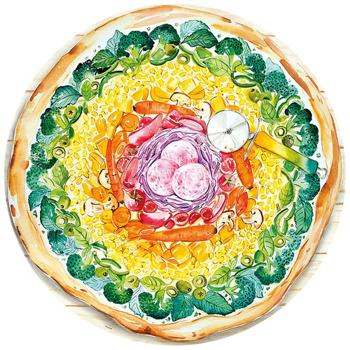500pc Ravensburger Pizza Circle Family Jigsaw Puzzle 