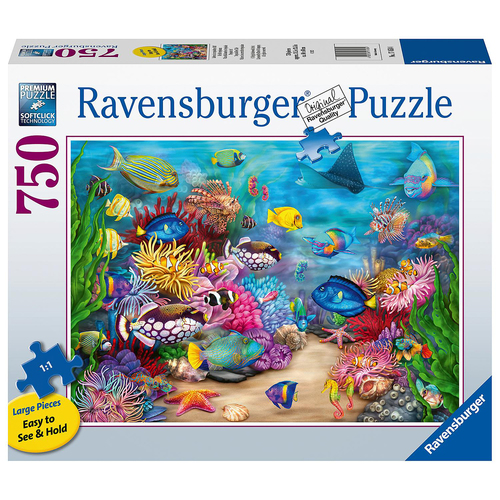 750pc Ravensburger Tropical Reef Life Lf Adults Jigsaw Puzzle Set