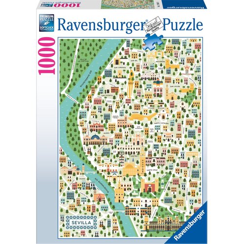 1000pc Ravensburger Map Of Seville Family Jigsaw Puzzle 70x50cm