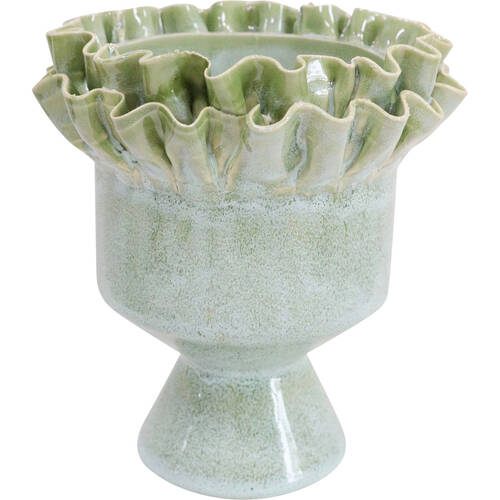 LVD Ceramic Tulip Planter/Urn Home Decor 17cm French Green