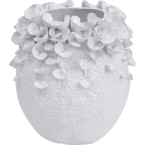 LVD Ceramic Flower Planter/Vase Home Decor 21cm White
