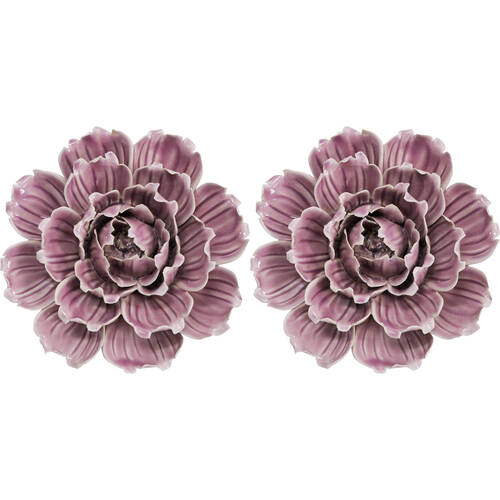 2PK LVD Ceramic Cabbage Sculpture Home Decor 13cm Mauve