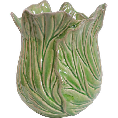 LVD Ceramic Cabbage Flower Vase Home Decor Green Medium