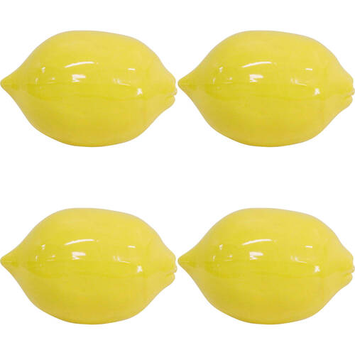 4PK LVD Ceramic Lemon Sculpture Home Decor Medium 10cm Yellow