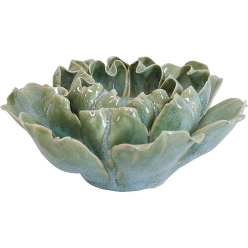 LVD Ceramic Tealight Candle Holder Display 14.5cm - French Green