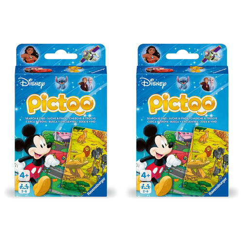 2PK Ravensburger Pictoo Disney Fast Paced Search & Find Kids Toy Card Game 3y+