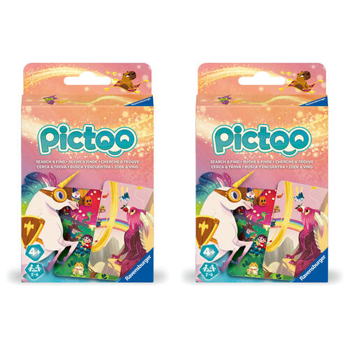 2PK Ravensburger Pictoo Fantasy Fast Paced Search & Find Kids Toy Card Game 3y+