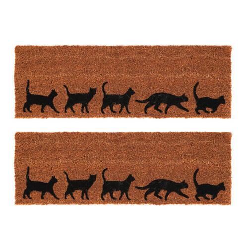 2PK Esschert Design Door Mat Cats Indoor Outdoor Decor 75.1m Brown