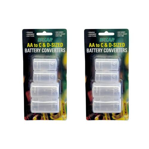 2PK AA TO C & D BATTERY CONVERTERS