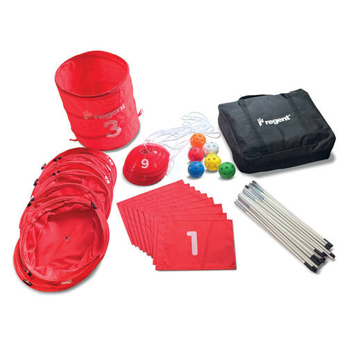 Regent Pop-Up Outdoor Backyard Golf Game Set w/ Carry Bag Red