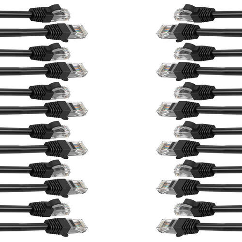 12PK Cruxtec 0.3m CAT6 Network Cable - Black