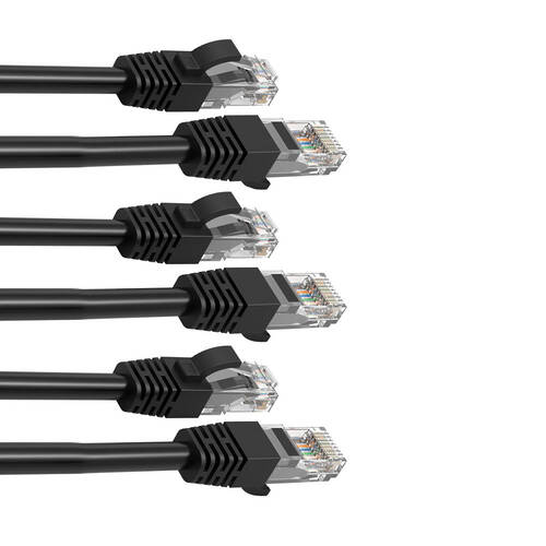 3PK Cruxtec 0.3m CAT6 Network Cable - Black