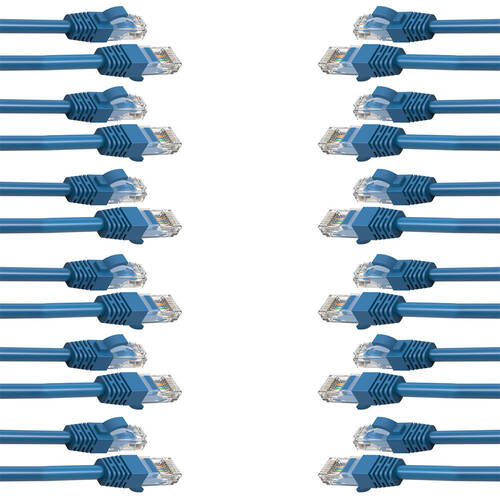 12PK Cruxtec 0.3m CAT6 Network Cable - Blue