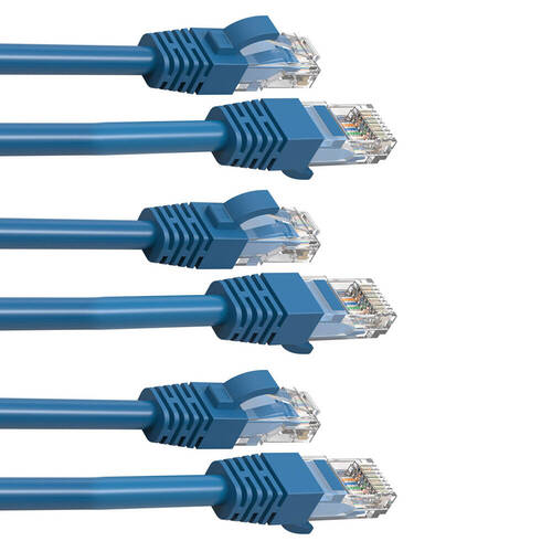 3PK Cruxtec 0.3m CAT6 Network Cable - Blue