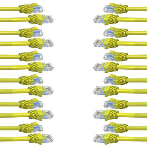 12PK Cruxtec 0.3m CAT6 Network Cable - Yellow