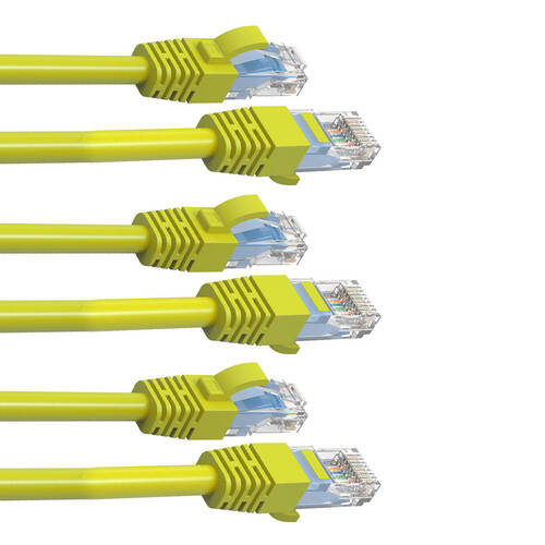 3PK Cruxtec 0.3m CAT6 Network Cable - Yellow