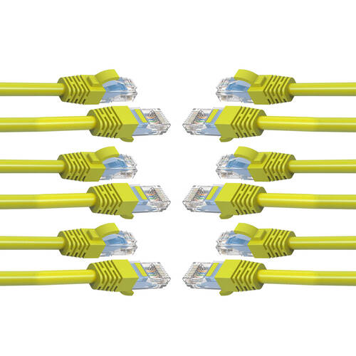 6PK Cruxtec 0.3m CAT6 Network Cable - Yellow