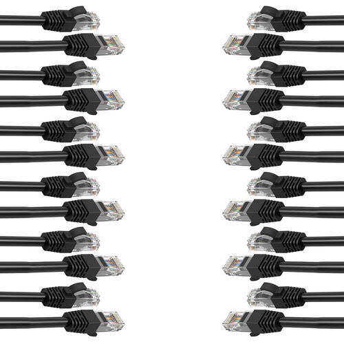 12PK Cruxtec 0.5m CAT6 Network Cable - Black
