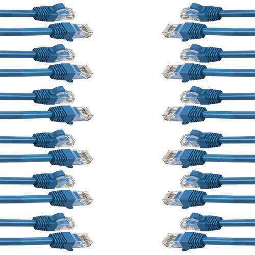 12PK Cruxtec 1m CAT6 Network Cable - Blue
