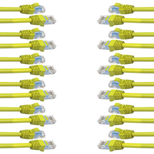 12PK Cruxtec 1m CAT6 Network Cable - Yellow