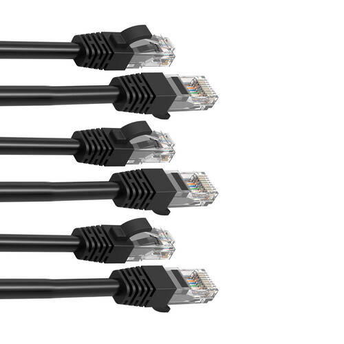 3PK Cruxtec 3m CAT6 Network Cable - Black