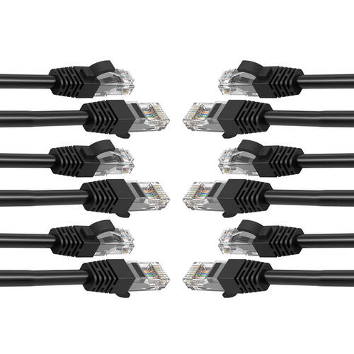 6PK Cruxtec 3m CAT6 Network Cable - Black