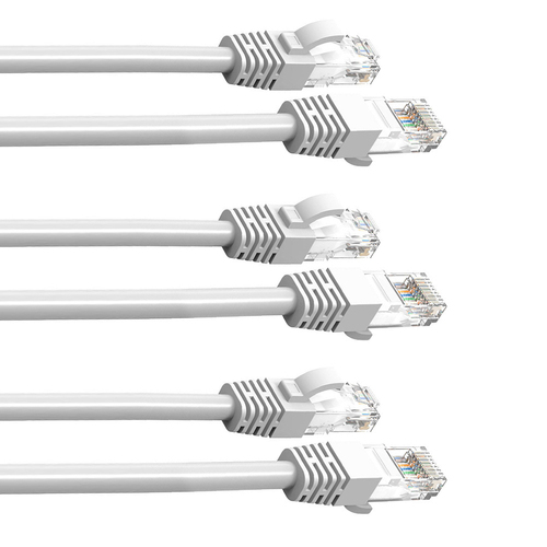 3PK Cruxtec 3m CAT6 Network Cable - White
