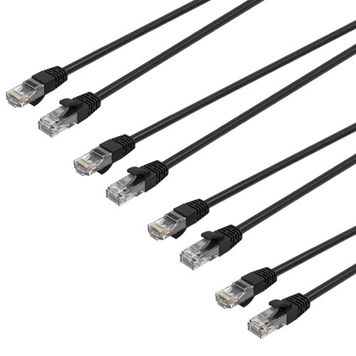 4PK Cruxtec 5m Cat6 RJ45 LAN Internet Ethernet Network Cable - Black