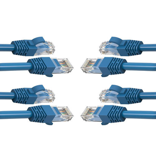 4PK Cruxtec 10m CAT6 Network Cable - Blue