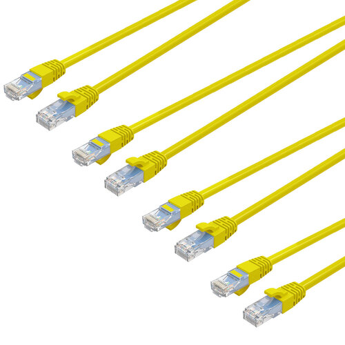 4PK Cruxtec 10m Cat6 RJ45 LAN Internet Ethernet Network Cable - Yellow