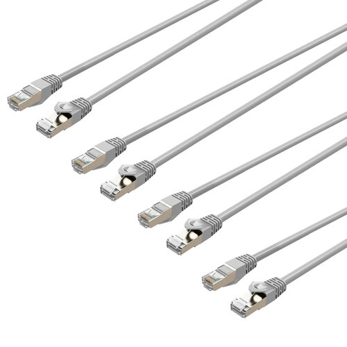 4PK Cruxtec 50cm Cat7 10GbE SF/FTP Triple Shielding Ethernet Cable - White