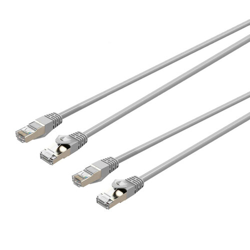 2PK Cruxtec 2m CAT7 10GbE SF/FTP Triple Shielding Ethernet Cable - White