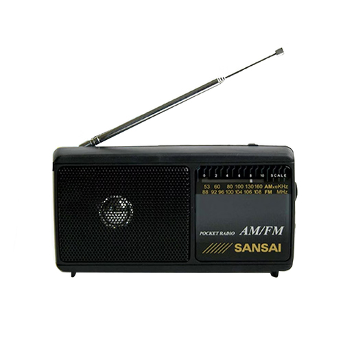Sansai Black Portable AM/FM Radio w/ Built In Speaker