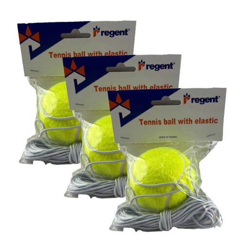 3PK Regent Beginners Practise Tennis Ball on Elastic Rope Training Equipment