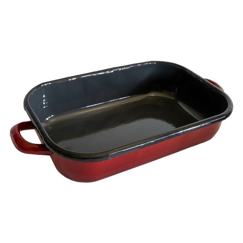 Urban Style 26cm Enamel Baking Dish Roasting Tray - Red