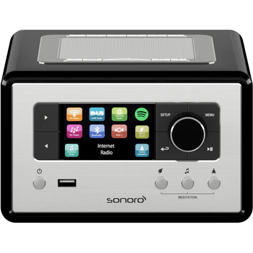 Sonoro DAB+ Digital FM Internet Radio Alarm Clock w/ Wifi/Bluetooth Black