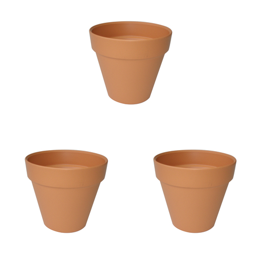 3PK Homeleisure Replicotta Round Pot 200mm Outdoor Garden 