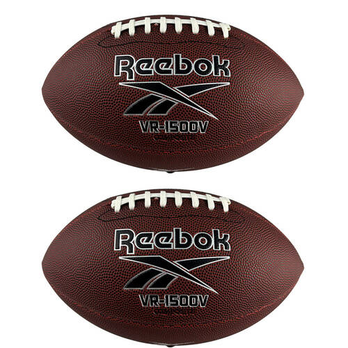 2PK Reebok VR-1500 Official Size American Leather Football Brown
