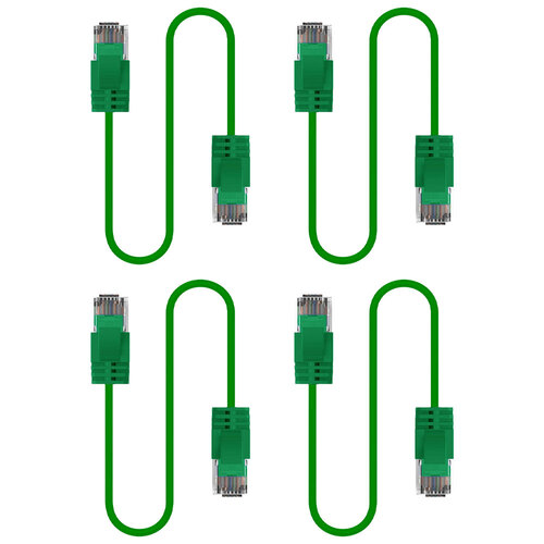 4PK Cruxtec Ultra-Thin CAT6A U/UTP Ethernet Cable 2m - Green