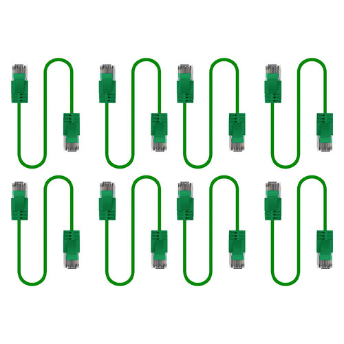 8PK Cruxtec Ultra-Thin CAT6A U/UTP Ethernet Cable 3m - Green