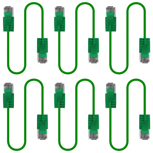 6PK Cruxtec Ultra-Thin CAT6A U/UTP Ethernet Cable 5m - Green