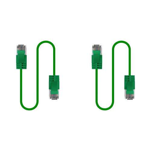 2PK Cruxtec Ultra-Thin CAT6A U/UTP Ethernet Cable 10m - Green