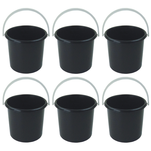 6PK Homeleisure Pail W/Handle 3L Charcoal Kitchen Cooking 