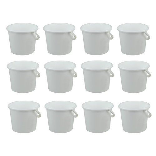 12PK Homeleisure Pail W/Handle 3L White Kitchen Cooking 