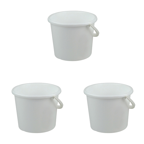 3PK Homeleisure Pail W/Handle 3L White Kitchen Cooking 