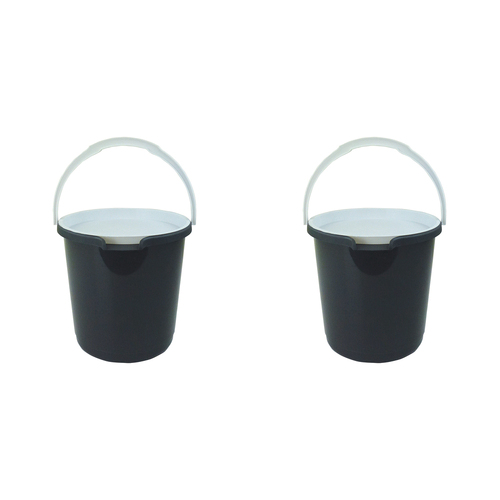 2PK Homeleisure Bucket W/Lid 11L Charcoal Kitchen Cooking 
