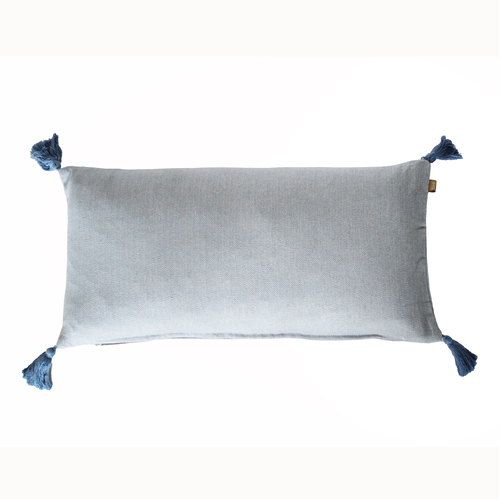Raine & Humble Cotton Herringbone Breakfast Cushion 60cm Artichoke Blue