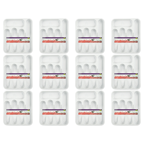 12PK Homeleisure Cutlery Tray Large White Kitchen Cooking  Utensils Set